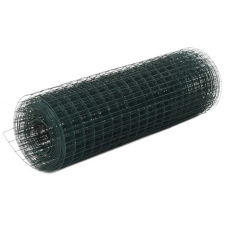 vidaXL zöld PVC-bevonatú acél kockás drótháló 10 x 0,5 m kerti dekoráció