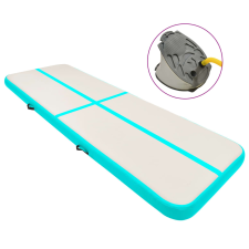 vidaXL zöld PVC felfújható tornamatrac pumpával 300 x 100 x 15 cm tornaszőnyeg