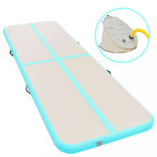 vidaXL Zöld PVC felfújható tornaszőnyeg pumpával 700 x 100 x 10 cm jóga felszerelés