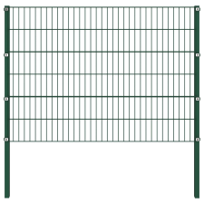 vidaXL zöld vas kerítéspanel oszlopokkal 6,8 x 1,2 m  (278664) építőanyag