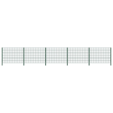 vidaXL zöld vas kerítéspanel oszlopokkal 8,5 x 1,2 m kerti bútor
