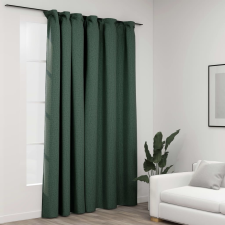 vidaXL zöld vászonhatású sötétítőfüggöny kampókkal 290 x 245 cm lakástextília