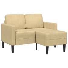 vidaXL zöldszürke vászon 2 üléses kanapé L-alakú kanapéval 125 cm (4107080) bútor