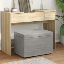 vidaXL Zsámoly Világosszürke 61 x 41 x 40 cm Bársony és Műanyag Fa bútor