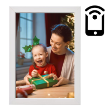  Videóvetítő Falikép a Te fotóddal, videót, zenét, linket küld mobilra, fehér grafika, keretezett kép