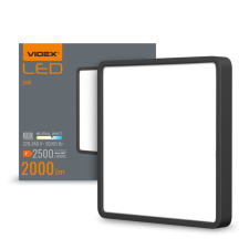 Videx LED mennyezeti lámpa, felületre szerelt 20W 2500lm 4000K semleges fekete Videx világítás