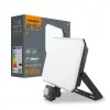 Videx LED reflektor 50W 4750lm 5000K Hidegfényű mozgás- és alkonyérzékelővel, fekete, tejszerű burával, Videx
