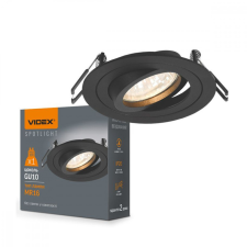 Videx Süllyesztett mennyezeti lámpatest halogén GU10 VIDEX fekete kerek mozgatható világítás