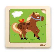 Viga Fa képes kirakó puzzle Viga 4 db lovacska fajáték