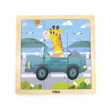 Viga Fa képes kirakó puzzle Viga 9 db Autó fajáték