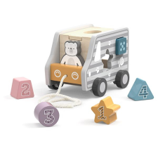 Viga Fa kirakós és formaillesztő- teherautó szürke puzzle, kirakós