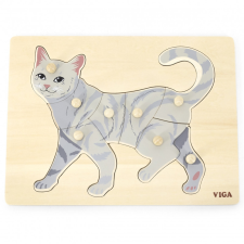 Viga montessori cicás fogantyús puzzle puzzle, kirakós