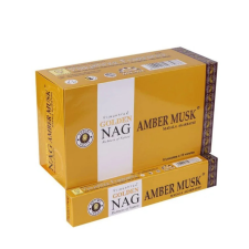 Vijayshree Fragrance Golden Nag füstölő - Ámbra Pézsma (Amber Musk) füstölő
