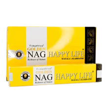Vijayshree Fragrance Golden Nag füstölő - Boldog Élet (Happy Life) füstölő
