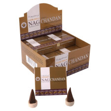 Vijayshree Fragrance Golden Nag füstölőkúp - Indiai Szantál (Chandan) füstölő