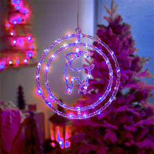  Világító dísz 40 x 40 cm, rénszarvas, kék karácsonyfa izzósor