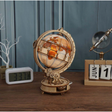  Világító Földgömb 3D fa puzzle modell puzzle, kirakós