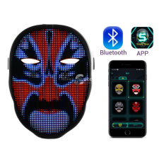 Világító LED Arcmaszk Bluetooth Alkalmazással jelmez