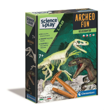 Világító velociraptor Archeo Fun régészeti készlet Clementoni kreatív és készségfejlesztő