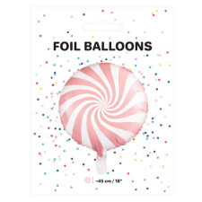 Világos pink csíkos fólia lufi, 18"/45cm party kellék