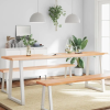  világosbarna kezelt tömör asztallap 200x60x(2-4) cm