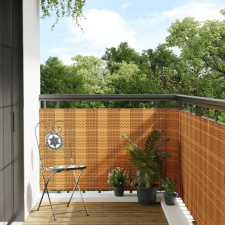  világosbarna polyrattan erkélyparaván 400x100 cm kerti bútor