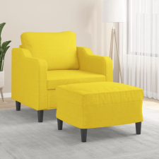 világossárga szövet kanapéfotel lábtartóval 60 cm bútor