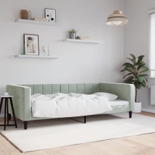 világosszürke bársony kanapéágy 100 x 200 cm ágy és ágykellék