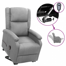  világosszürke szövet felállást segítő dönthető fotel bútor