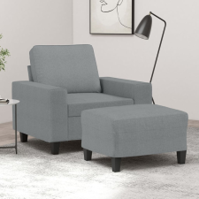  Világosszürke szövet kanapéfotel lábtartóval 60 cm bútor