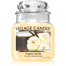 Village Candle Creamy Vanilla illatgyertya (Glass Lid) 389 g gyertya