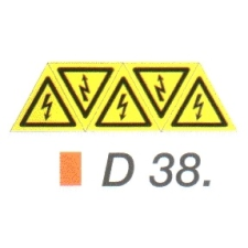 Villámjel D38 információs címke