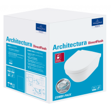 Villeroy and Boch Villeroy & Boch Architectura falra szerelhető perem nélküli DirectFlush wc, ülőkével, kombipack - 4694HR01 fürdőszoba kiegészítő