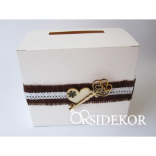  „Vintage románc” nászajándékgyűjtő doboz / persely dekorációs kellék