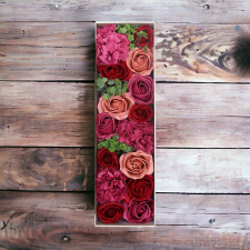  Vintage Rózsák Szappanvirág Hosszú Doboz ajándéktárgy