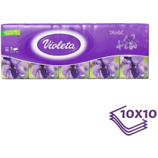 Violeta papierrzsebkendő 3 rétegű ibolya, 10 × 10 darab higiéniai papíráru