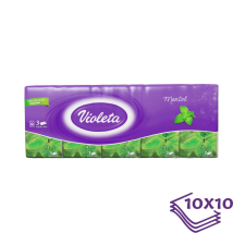  Violeta papírzsebkendő 3 rétegű, 10×10 db – mentol higiéniai papíráru