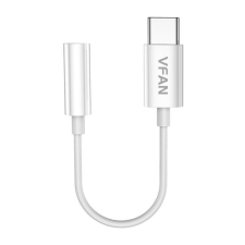 Vipfan L08 USB-C és mini jack 3.5mm AUX kábel, 10cm (fehér) kábel és adapter