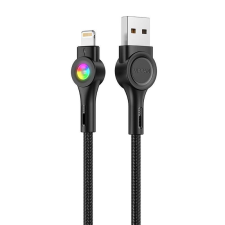Vipfan USB és Lightning kábel Vipfan Colorful X08, 3A, 1.2m (fekete) kábel és adapter