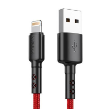 Vipfan X02 USB-A - Lightning kábel 3A, 1.8m piros-fekete (X02LT-1.8m-red) (X02LT-1.8m-red) kábel és adapter
