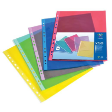 VIQUEL Genotherm, lefűzhető, A4, 50 mikron, víztiszta, VIQUEL Trend, vegyes színek (50db/csomag) lefűző