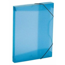 VIQUEL Gumis mappa, 30 mm, PP, A4, VIQUEL "Coolbox", áttetsző  kék mappa