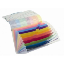 VIQUEL Harmonikamappa, PP, 12 rekeszes, gumis, VIQUEL Propystick , áttetsző mappa