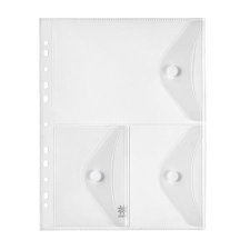 VIQUEL Irattartó tasak, A4, PP, patentos, 3 rekeszes, VIQUEL Pockets , áttetsző irattartó