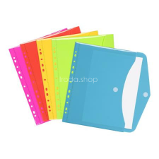 VIQUEL Irattartó tasak, A4, PP, patentos, VIQUEL "Happy Fluo", vegyes irattartó