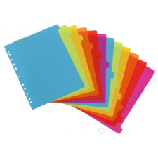 VIQUEL Regiszter, műanyag, A4 maxi, 12 részes, VIQUEL, Happy Fluo, színes (IV154731) regiszter és tartozékai