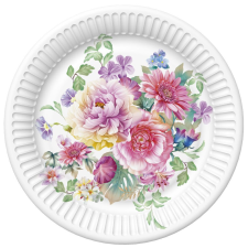 Virág Arrangement papírtányér 8 db-os 18 cm party kellék