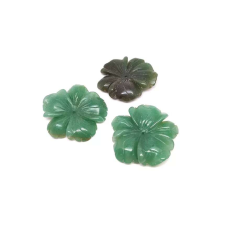 Virág faragott átfúrt Aventurin 4cm medál