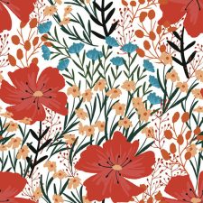 Virág Pipacs Wild Flowers szalvéta 20 db-os 33x33 cm party kellék