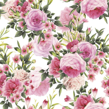 Virág Rose Twigs with Leaves szalvéta 20 db-os 33x33 cm party kellék